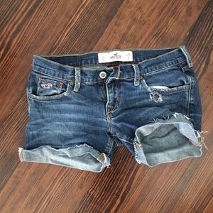 Cutoff Rolled Hollister Denim Shorts